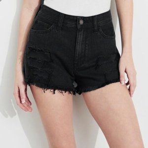NWT Hollister - Rise Black Distress BF Short Sz 11